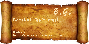 Bocskai Györgyi névjegykártya